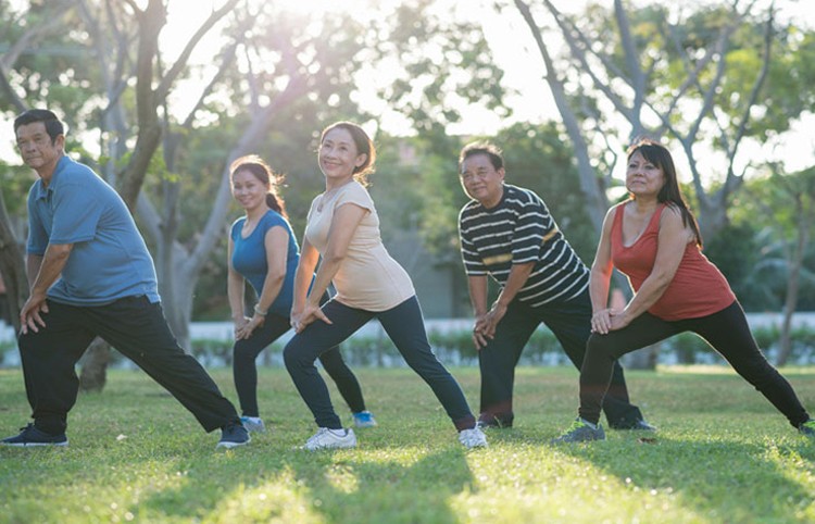 Senior Citizens working out